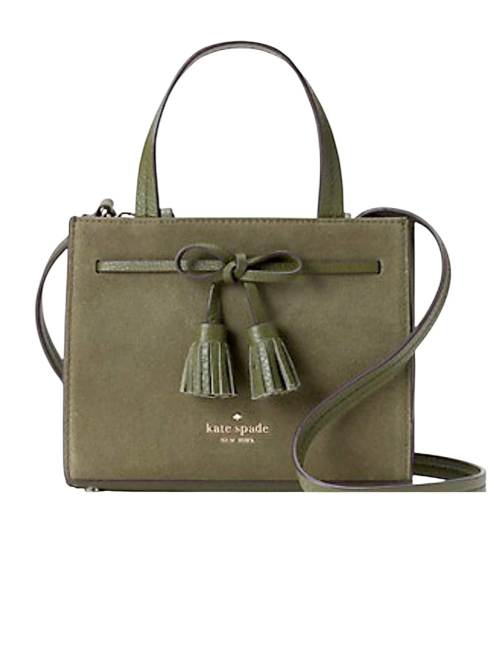 Kate Spade Hayes Suede Bow Mini Satchel Crossbody Bag